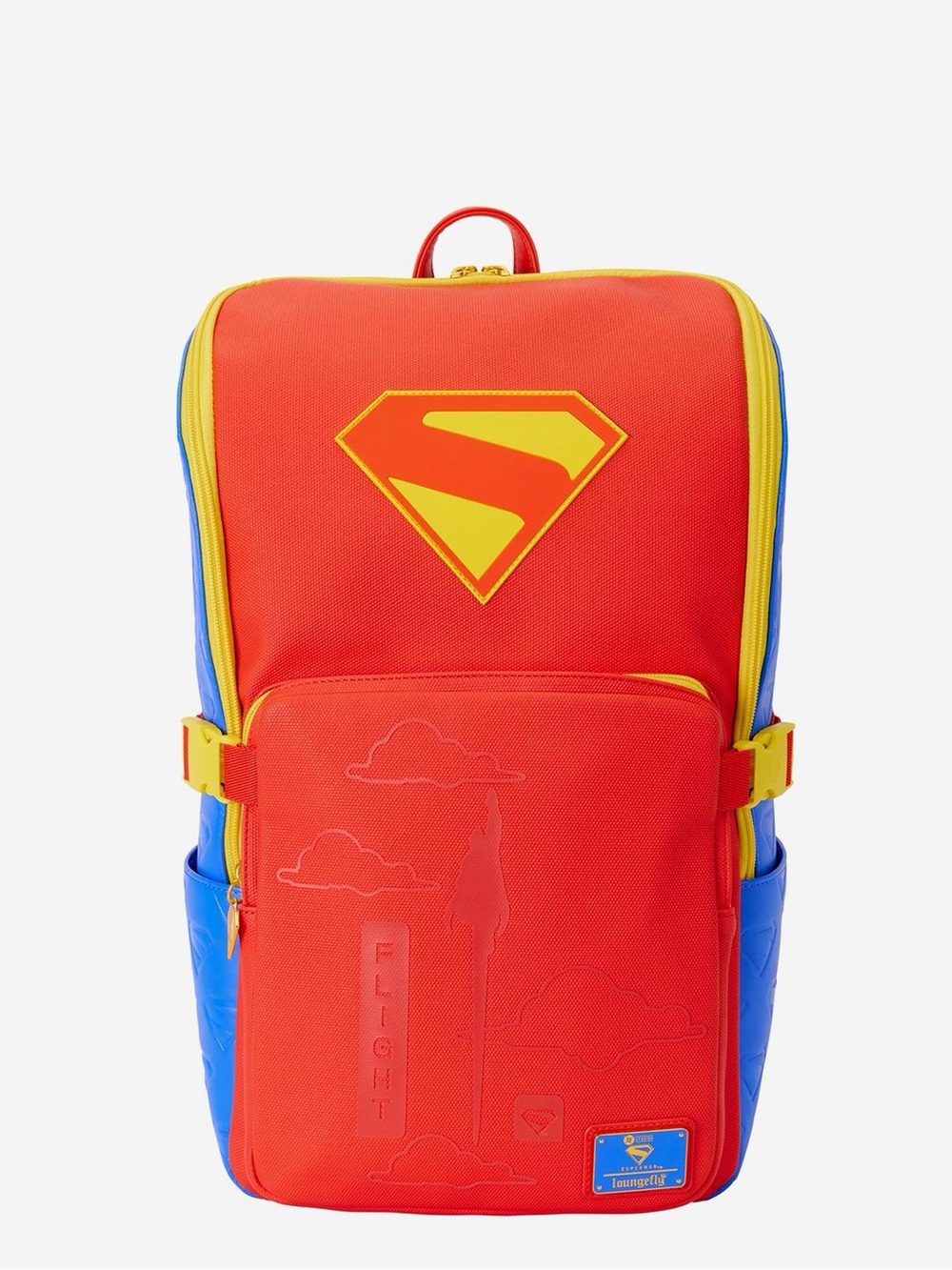 LOUNGEFLY DC COMICS SUPERMAN COLORBLOCK FULL SIZE BACKPACK